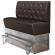 DALLAS | Hög restaurangsoffa | B:H 140 x 133 cm | Brun | Chesterfield romb | Läder