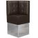 DALLAS | Hörnsoffa till restaurang | B:H 64 x 133 cm | Brun | Chesterfield-knapp | Läder