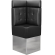 DALLAS | Hörnsoffa till restaurang | B:H 64 x 158 cm | Svart | Chesterfield-knapp | Läder