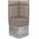 DALLAS | Hörnsoffa till restaurang | B:H 64 x 158 cm | Taupe | Chesterfield-knapp | Läder