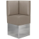 DALLAS | Hörnsoffa till restaurang | B:H 64 x 133 cm | Taupe | Smidig | Läder
