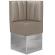DALLAS | Hörnsoffa till restaurang | B:H 64 x 133 cm | Taupe | Randig | Läder