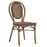 DELPHI | Bistro Textilen Stuhl | Grau-Braun | Bambus | Stapelbar