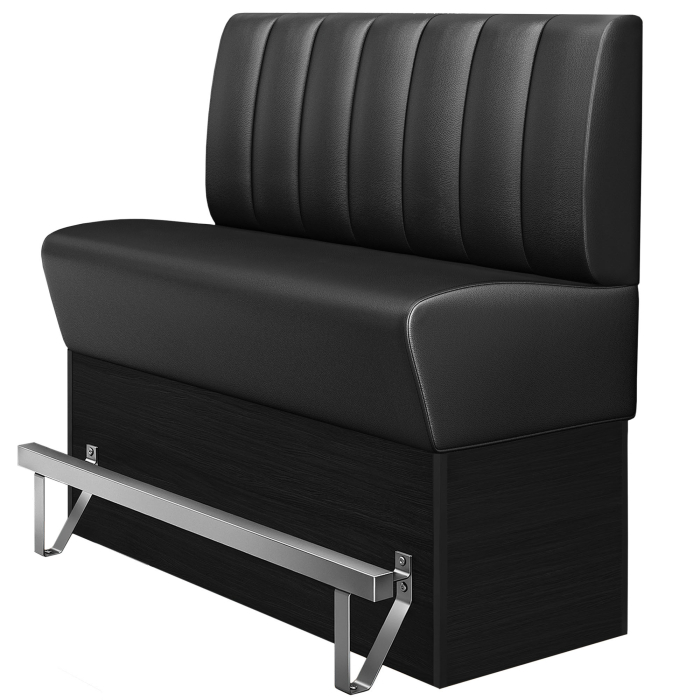 DENVER | Gastro Hochbank | B:H 120 x 133 cm | Schwarz | Gestreift | Leder