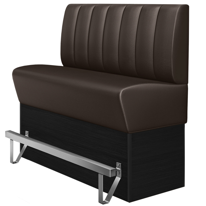 DENVER | Gastro Hochbank | B:H 140 x 133 cm | Braun | Gestreift | Leder