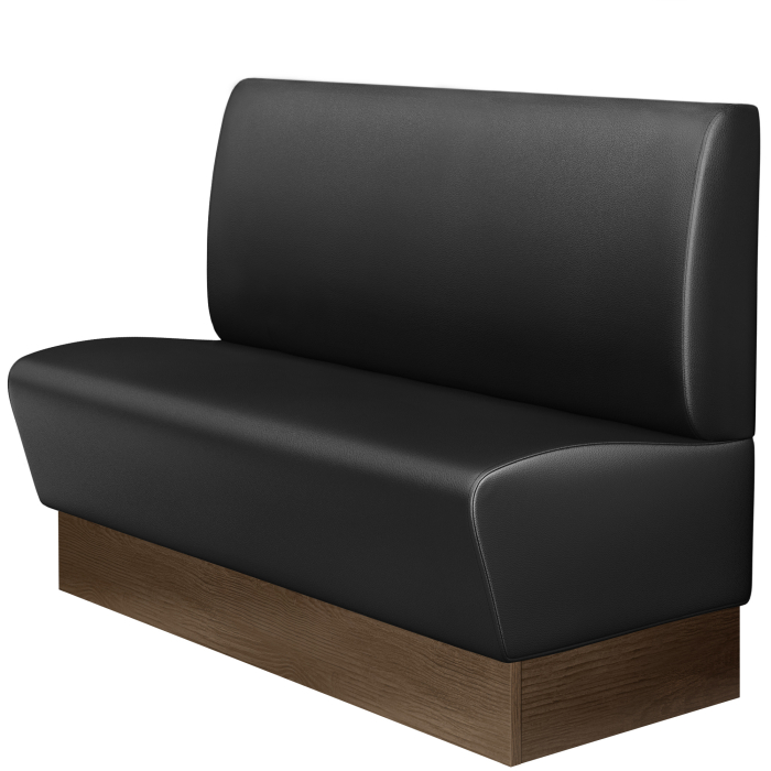 DENVER | Panchina gastro | L: H 100 x 103 cm | Nero | Liscio | Pelle | Zoccolino: Pochi