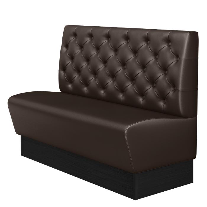 DENVER | Banco tapizado para hostelería | Ancho:Alto 140 x 103 cm | Marrón | Chesterfield | Cuero