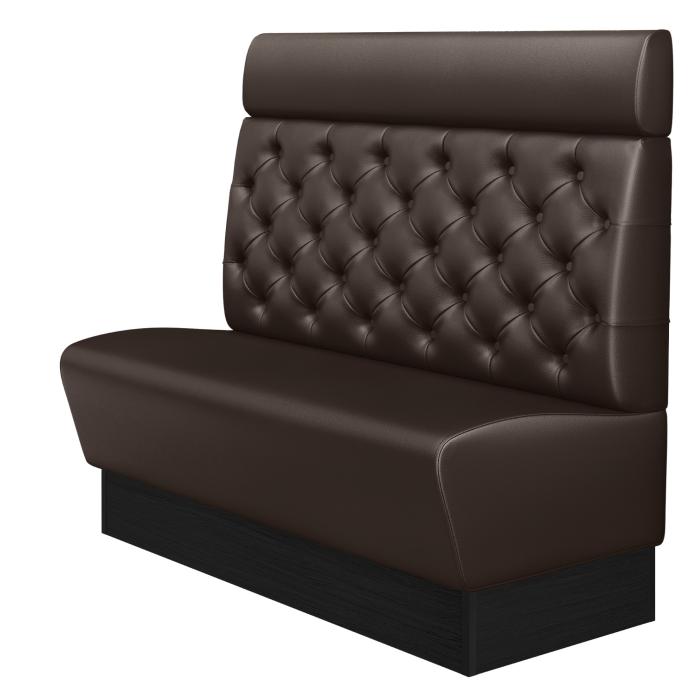 DENVER | Banco tapizado para hostelería | Ancho:Alto 120 x 128 cm | Marrón | Chesterfield | Cuero