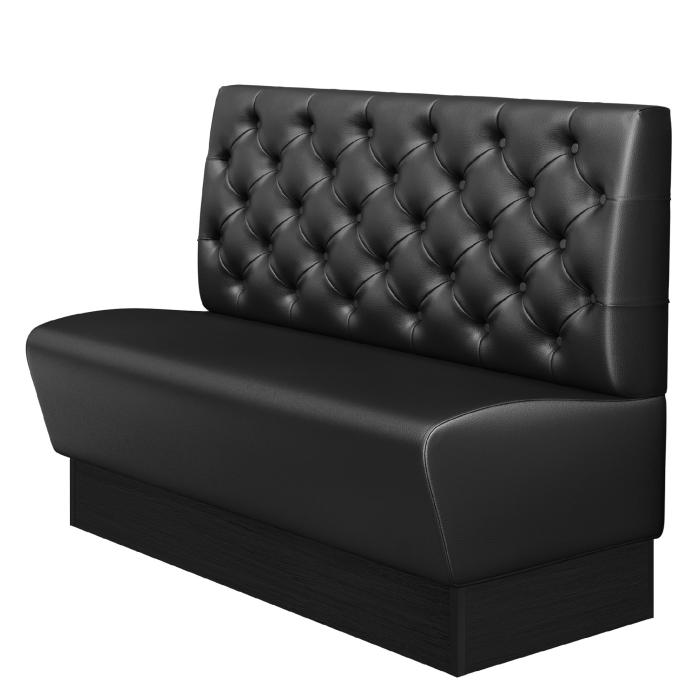 DENVER | Banco tapizado para hostelería | Ancho:Alto 140 x 103 cm | Negro | Chesterfield | Cuero