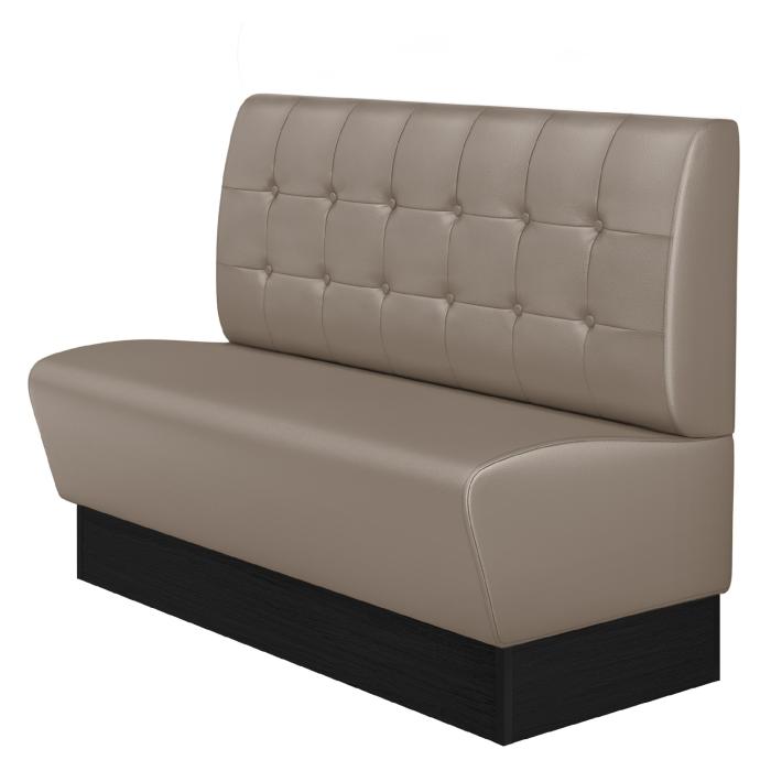 DENVER | Banco tapizado para hostelería | Ancho:Alto 200 x 103 cm | Taupe | Botón Chesterfield | Cuero