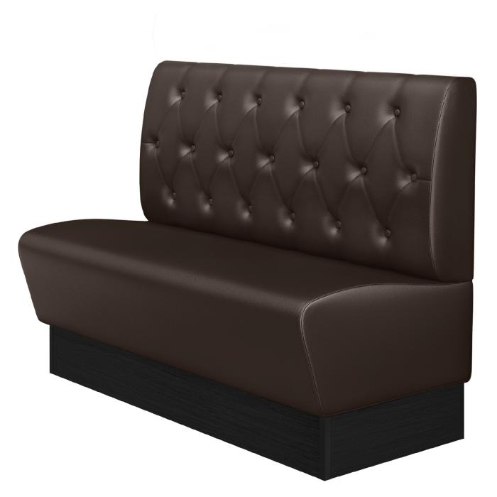 DENVER | Banco tapizado para hostelería | Ancho:Alto 200 x 103 cm | Marrón | Rombo Chesterfield | Cuero