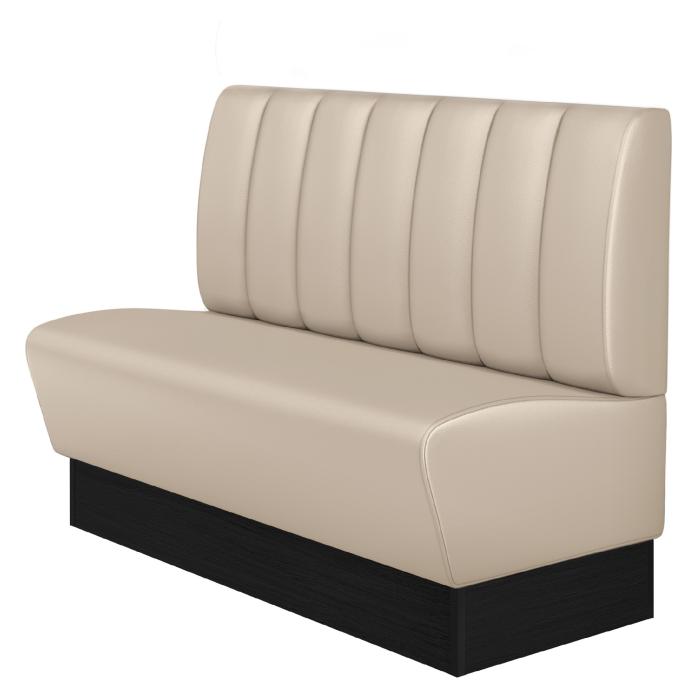 DENVER | Banco tapizado para hostelería | Ancho:Alto 160 x 103 cm | Crema | Rayas | Cuero