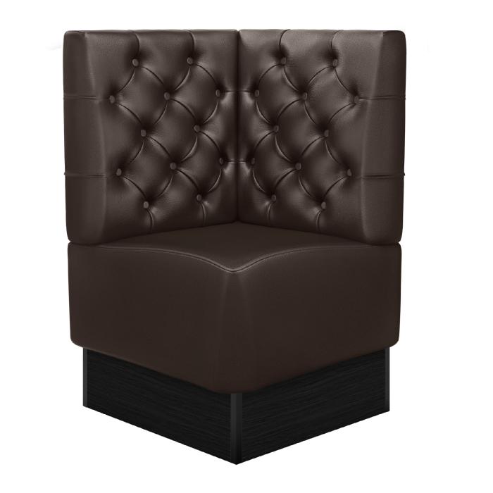 DENVER | Banco esquinero para hostelería | Ancho:Alto 64 x 103 cm | Marrón | Chesterfield | Cuero