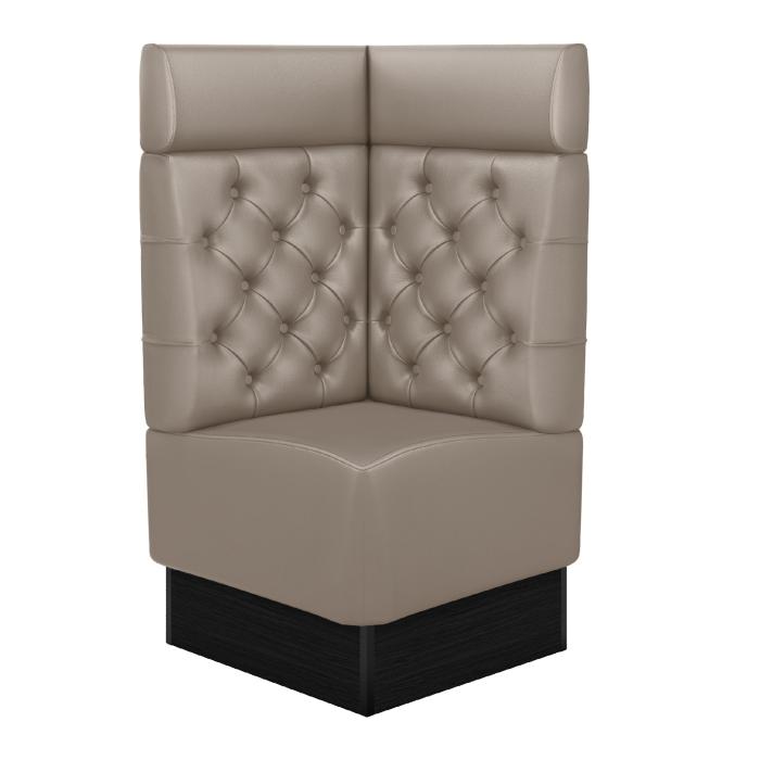 DENVER | Gastro Eckbank | B:H 64 x 128 cm | Taupe | Chesterfield | Leder