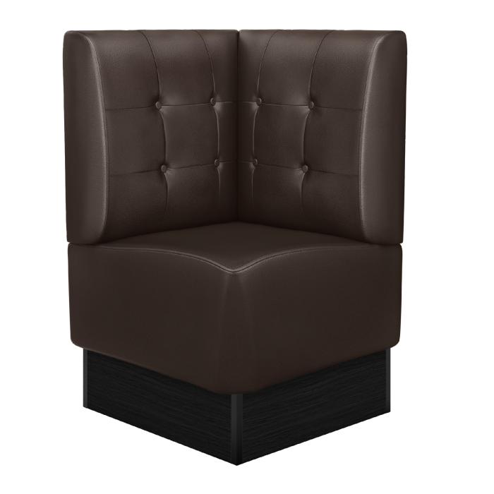 DENVER | Banco esquinero para hostelería | Ancho:Alto 64 x 103 cm | Marrón | Botón Chesterfield | Cuero