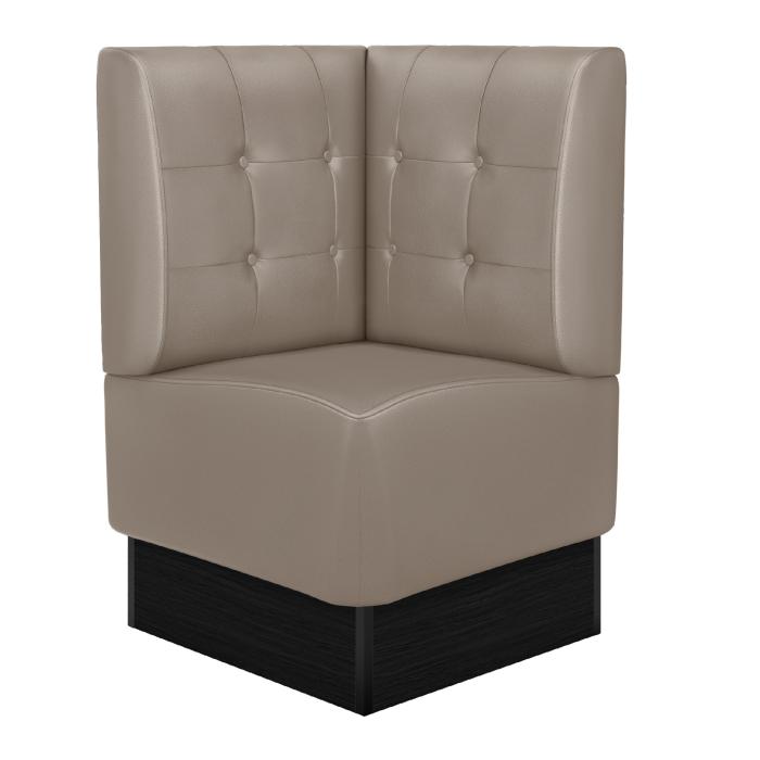 DENVER | Banco esquinero para hostelería | Ancho:Alto 64 x 103 cm | Taupe | Botón Chesterfield | Cuero