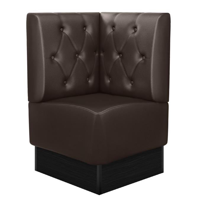 DENVER | Banco esquinero para hostelería | Ancho:Alto 64 x 103 cm | Marrón | Rombo Chesterfield | Cuero