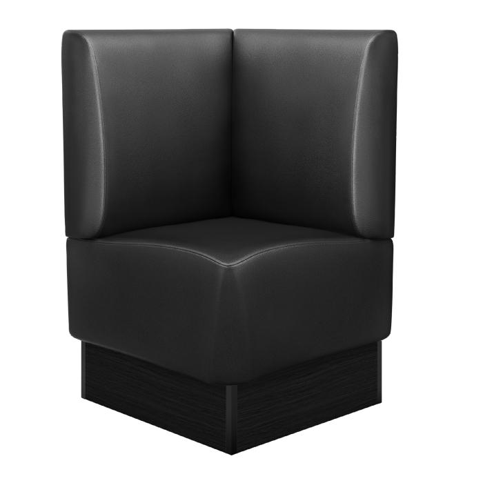 DENVER | Banquette d'angle de restaurant | L:H 64 x 103 cm | Noir | Lisse | Cuir