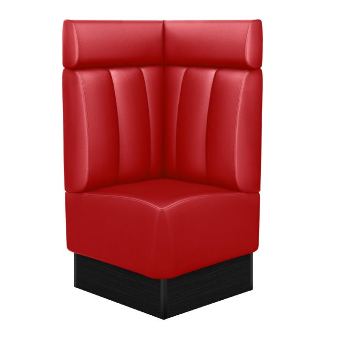 DENVER | Banco esquinero para hostelería | Ancho:Alto 64 x 128 cm | Rojo | Rayas | Cuero