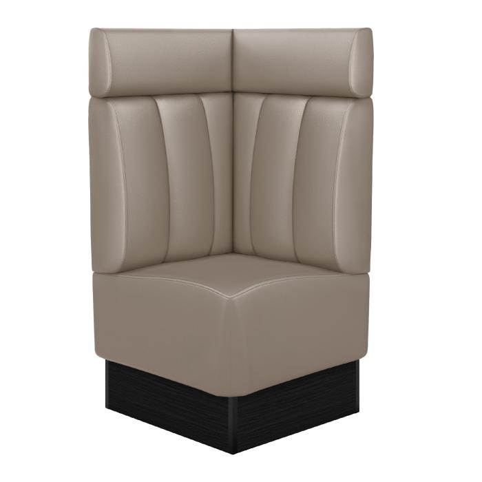 DENVER | Banco esquinero para hostelería | Ancho:Alto 64 x 128 cm | Taupe | Rayas | Cuero