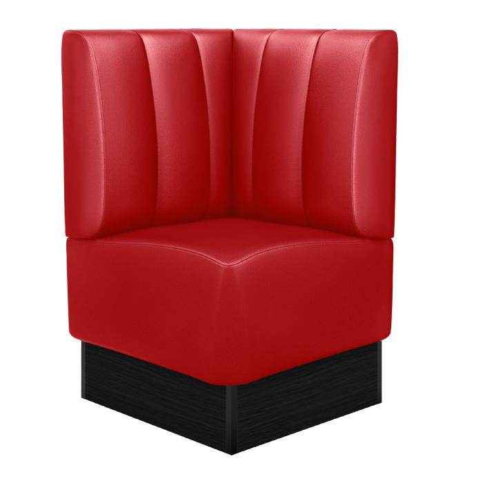 DENVER | Banco esquinero para hostelería | Ancho:Alto 64 x 103 cm | Rojo | Rayas | Cuero