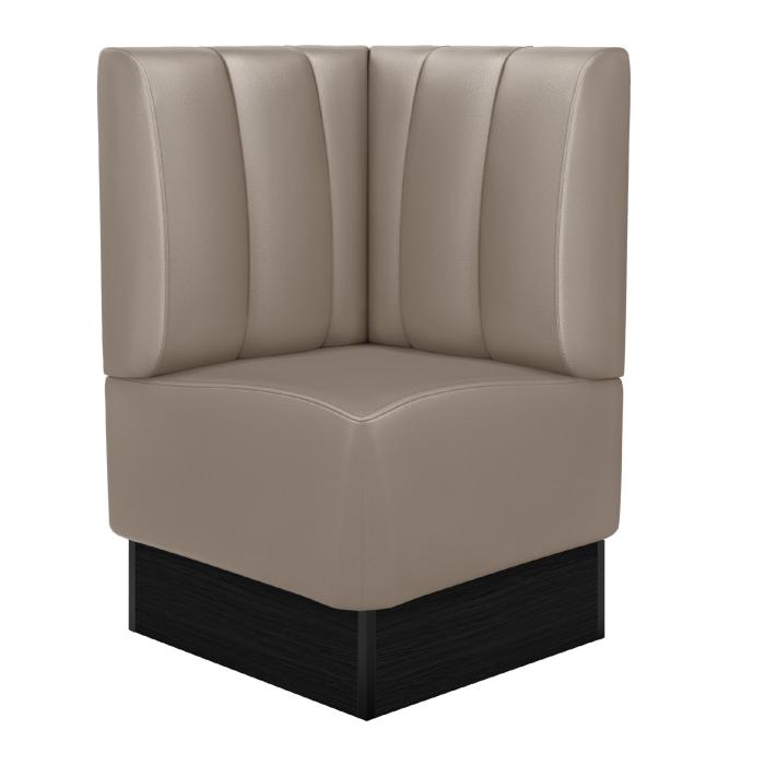 DENVER | Banco esquinero para hostelería | Ancho:Alto 64 x 103 cm | Taupe | Rayas | Cuero