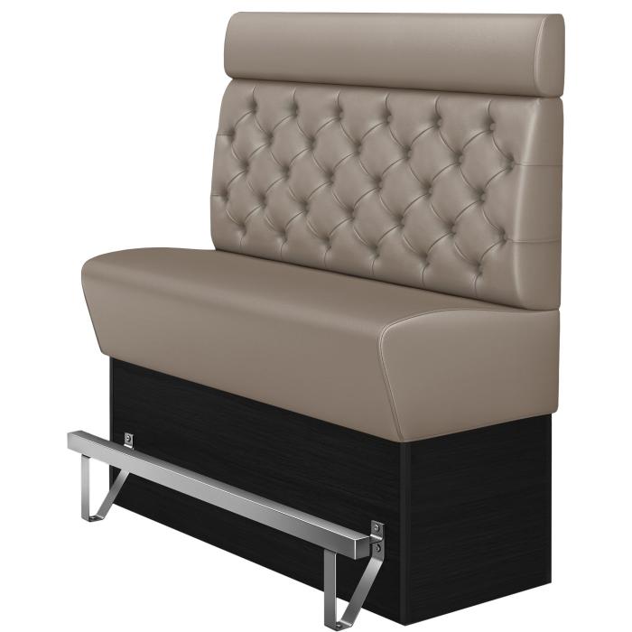 DENVER | Hög restaurangsoffa | B:H 140 x 158 cm | Taupe | Chesterfield | Läder