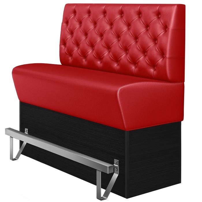 DENVER | Banco corrido alto para hostelería | Ancho:Alto 120 x 133 cm | Rojo | Chesterfield | Cuero