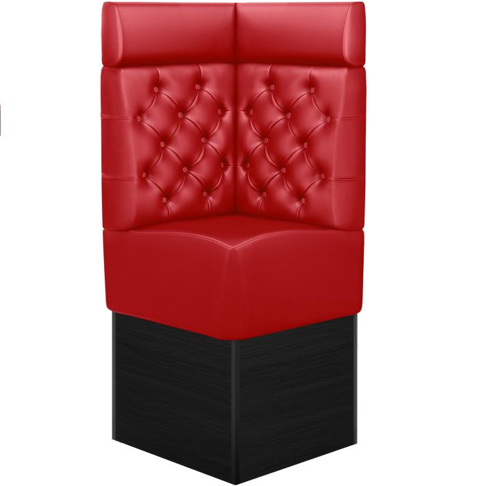 DENVER | Hörnsoffa till restaurang | B:H 64 x 158 cm | Röd | Chesterfield | Läder