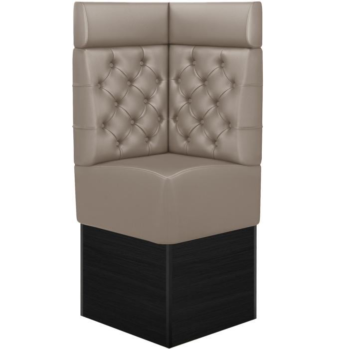 DENVER | Hörnsoffa till restaurang | B:H 64 x 158 cm | Taupe | Chesterfield | Läder