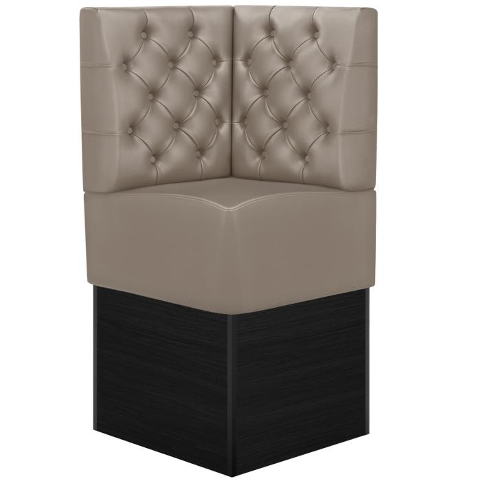 DENVER | Hörnsoffa till restaurang | B:H 64 x 133 cm | Taupe | Chesterfield | Läder