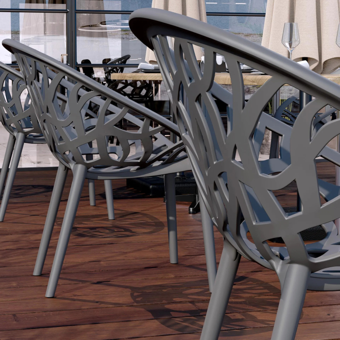 AMAZONAS | Designer plaststol | Grå | plast | Stabelbar