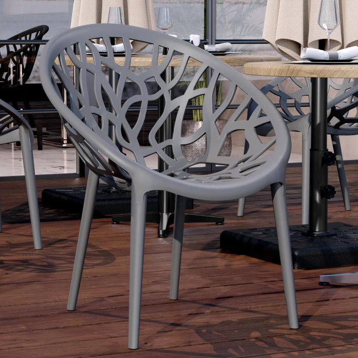 AMAZONAS | Designer plaststol | Grå | plast | Stabelbar