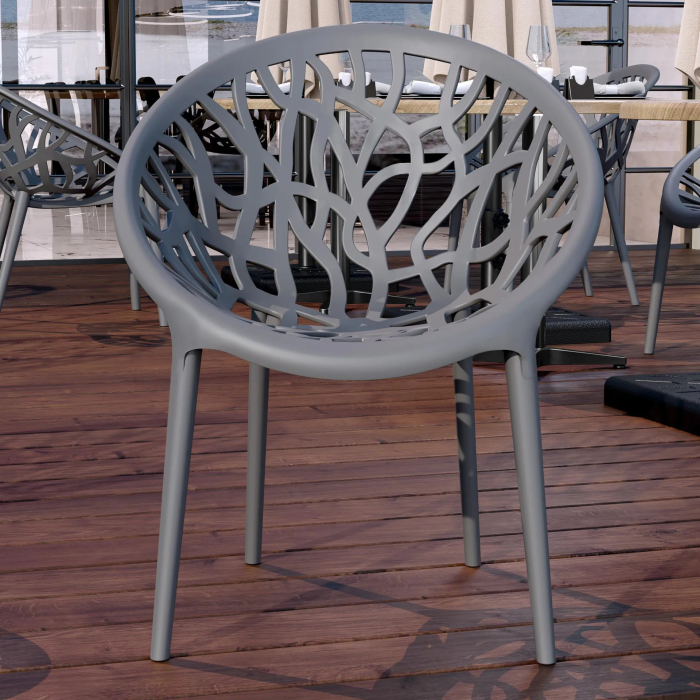 AMAZONAS | Designer plaststol | Grå | plast | Stabelbar