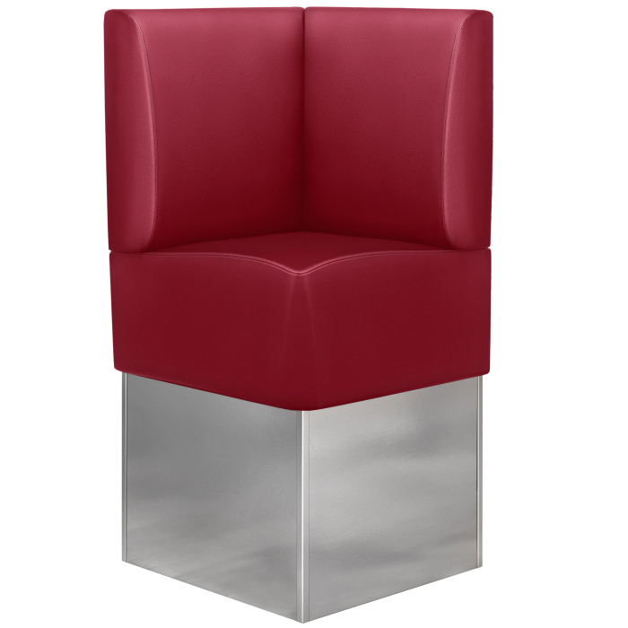 DALLAS | Banquette d'angle pour restauration | L:H 64 x 133 cm | Rouge | Lisse | Cuir