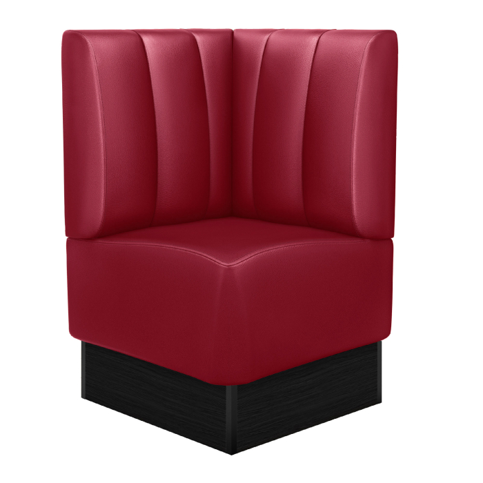 DENVER | Gastro Eckbank | B:H 64 x 103 cm | Rot | Gestreift | Leder