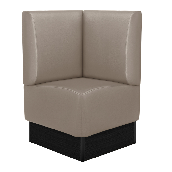 DENVER | Hörnbänk för restauranger | B:H 64 x 103 cm | Taupe | Slät | Läder