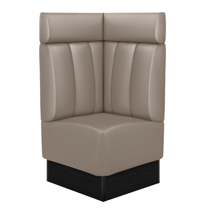 DENVER | Hjørnebenk for restauranter | B:H 64 x 128 cm | Taupe | Stripete | Skinn