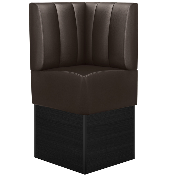 DENVER | Gastro Eckbank | B:H 64 x 133 cm | Braun | Gestreift | Leder