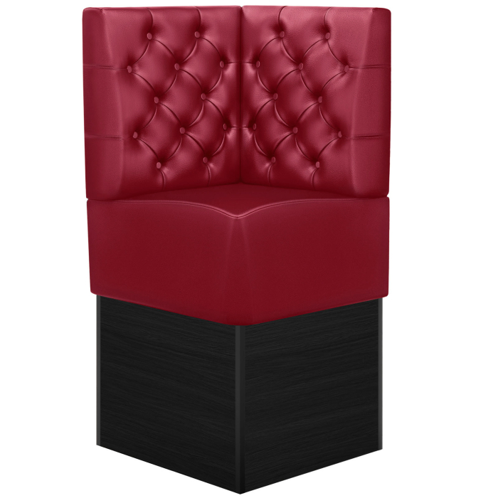 DENVER | Hörnbänk för restauranger | B:H 64 x 133 cm | Röd | Chesterfield | Läder