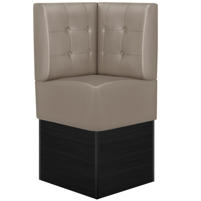 DENVER | Gastro Eckbank | B:H 64 x 133 cm | Taupe | Chesterfield Button | Leder