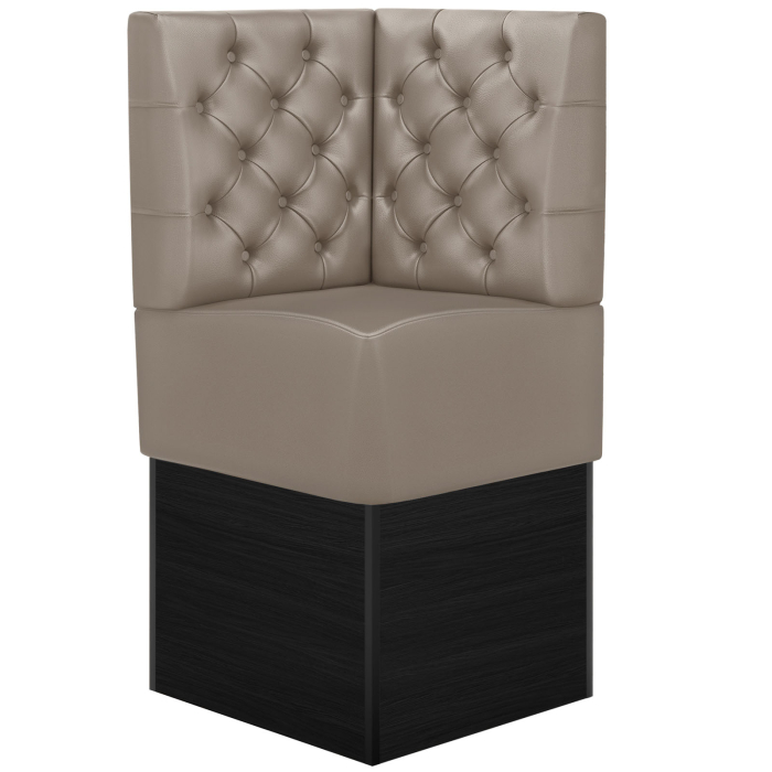DENVER | Gastro Eckbank | B:H 64 x 133 cm | Taupe | Chesterfield | Leder