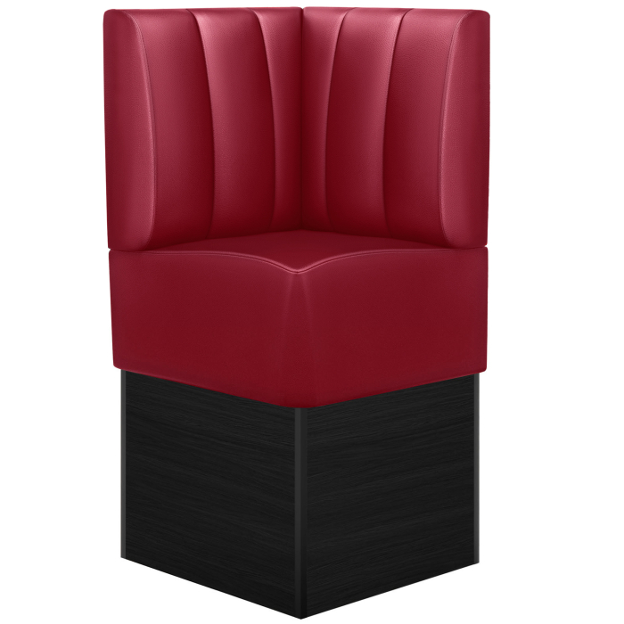 DENVER | Panca componibile modulo angolare per locali | L:H 64 x 133 cm | Rosso | A righe | Pelle