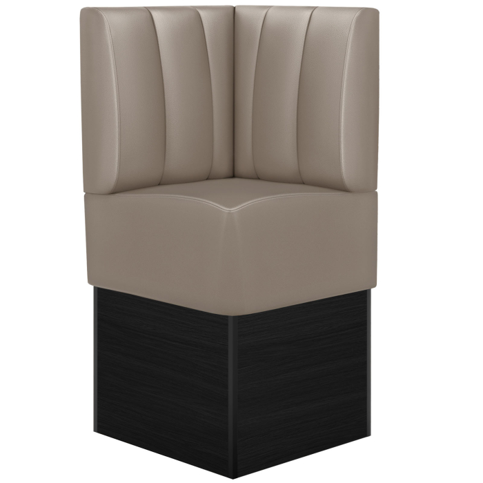 DENVER | Panca componibile modulo angolare per locali | L:H 64 x 133 cm | Taupe | A righe | Pelle