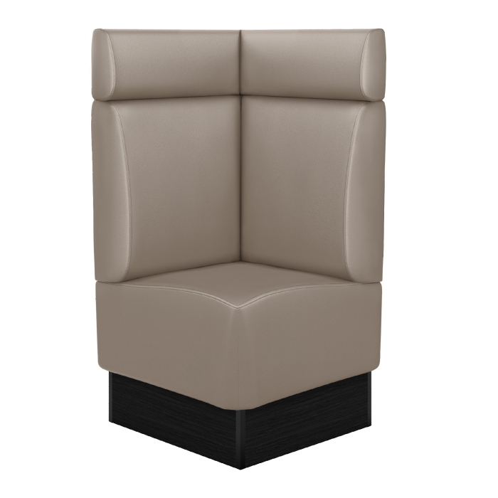 DENVER | Kulmapenkki ravintoloihin | L:K 64 x 128 cm | Taupe | Sileä | Nahka