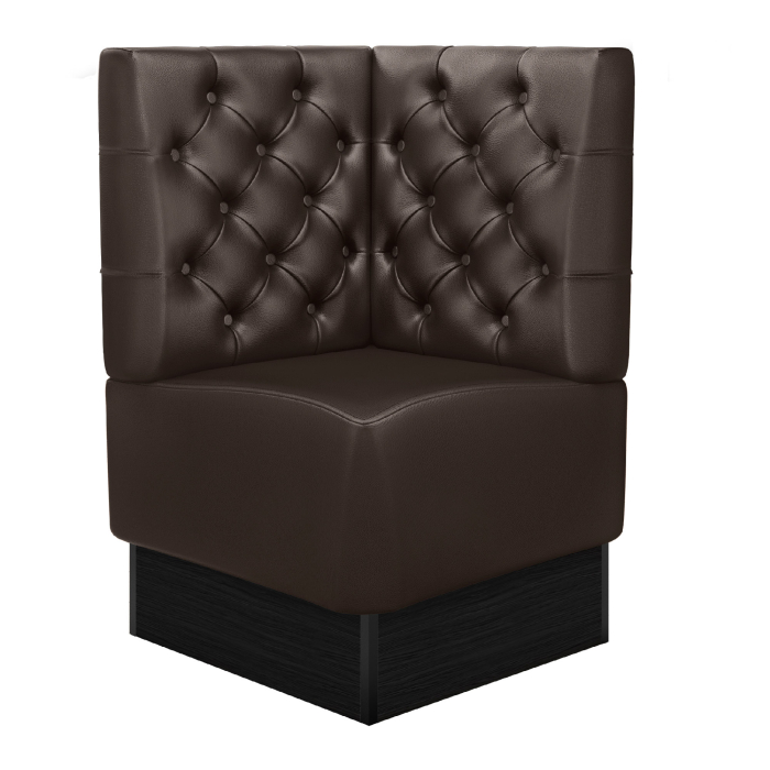 DENVER | Corner bench for restaurants | W:H 64 x 103 cm | Brown | Chesterfield | Leather