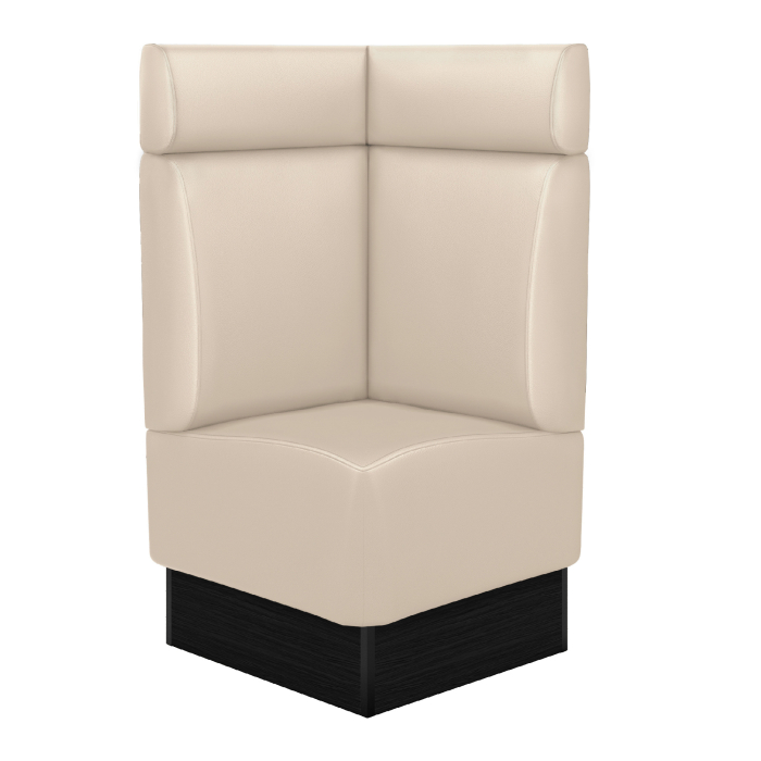 DENVER | Corner bench for restaurants | W:H 64 x 128 cm | Cream | Smooth | Leather