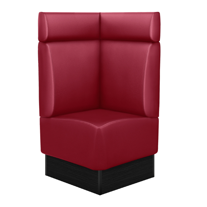 DENVER | Corner bench for restaurants | W:H 64 x 128 cm | Red | Smooth | Leather