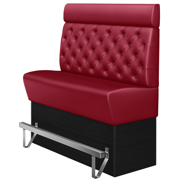 DENVER | Banquette haute professionnel | L:H 100 x 158 cm | Rouge | Chesterfield | Cuir