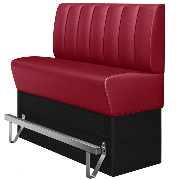 DENVER | Banquette haute professionnel | L:H 200 x 133 cm | Rouge | Rayé | Cuir
